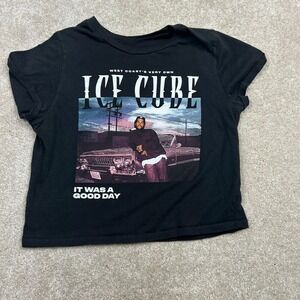 Ice Cube It Was A Good Day T Shirt Womens M Black Cropped Rap Hip Hop Tee